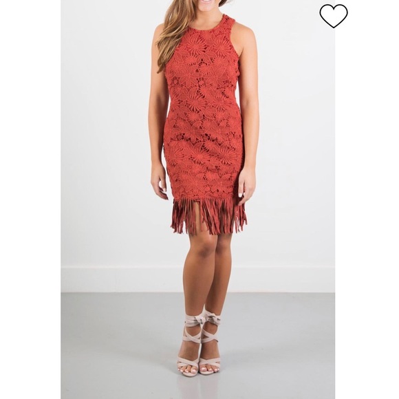 J.O.A. Dresses & Skirts - Joa Fringe Lace Fringe Dress